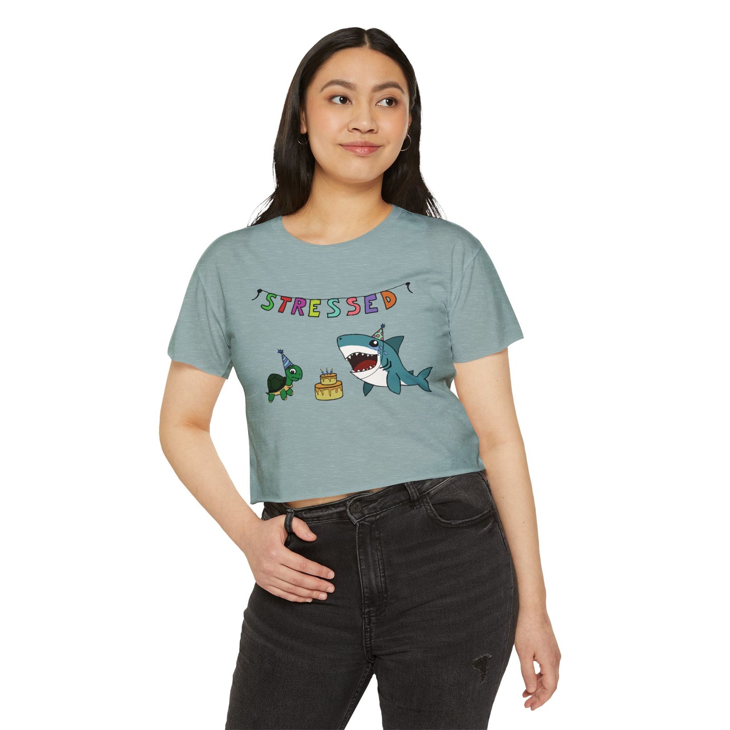 "Stressed" Cropped T-Shirt