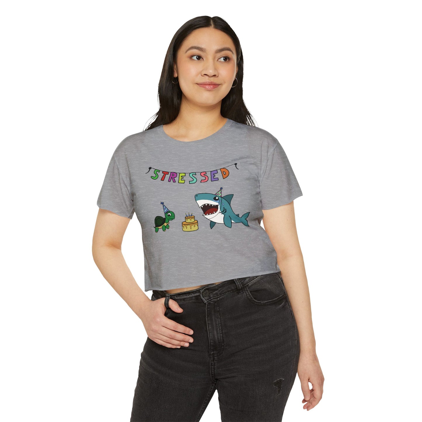 "Stressed" Cropped T-Shirt